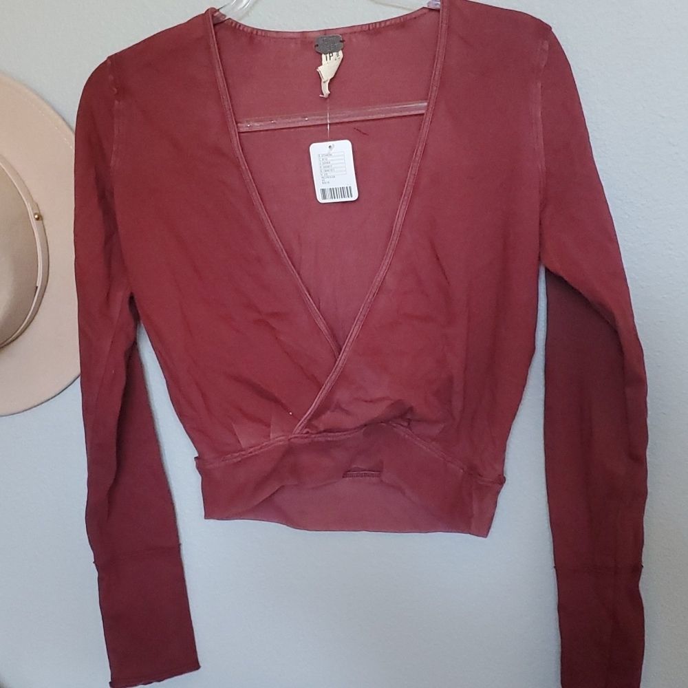 NWT Free People burgundy top